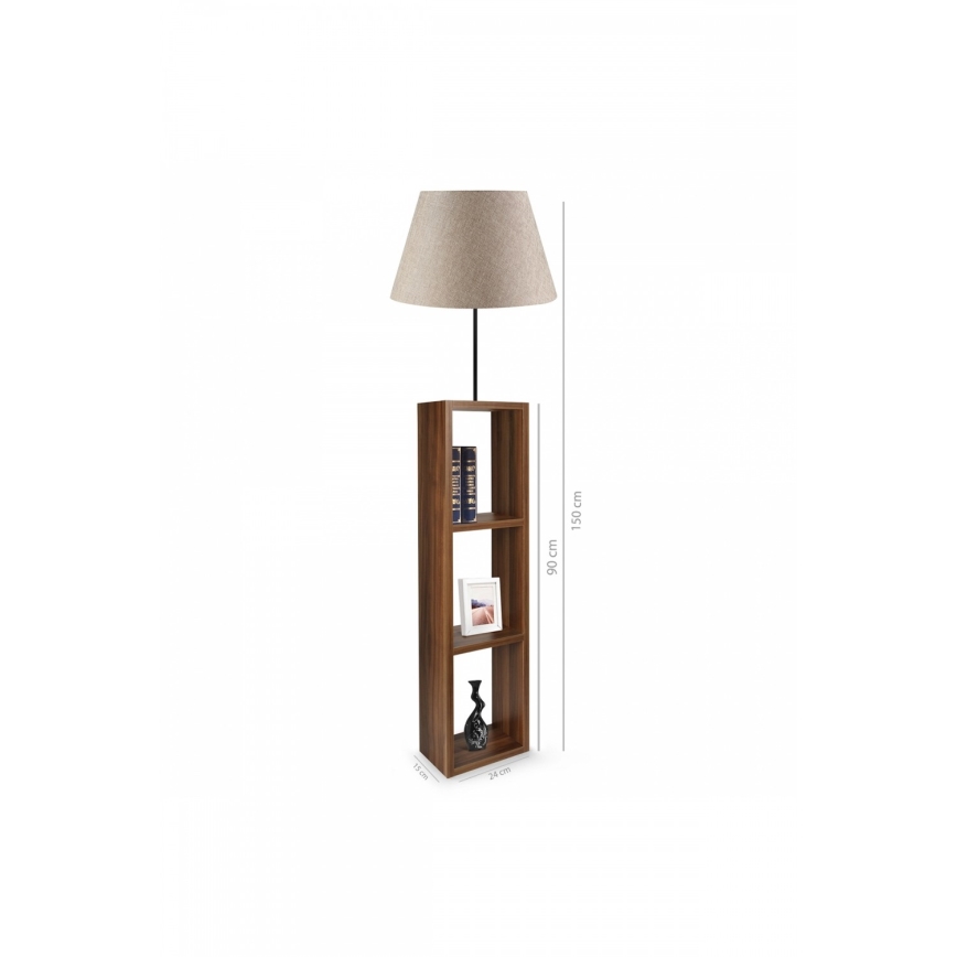 AYD 1xE27/40W/230V brun/grå golvlampa