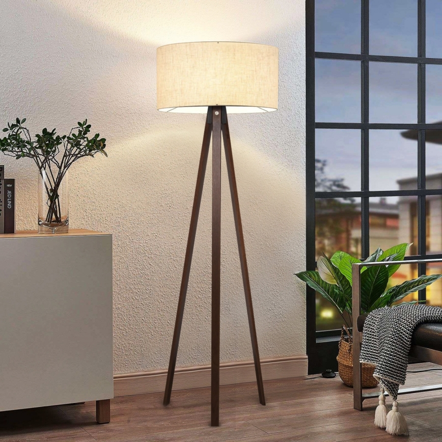 AYD 1xE27/40W/230V golvlampa beige/brun