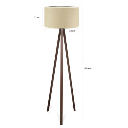 AYD 1xE27/40W/230V golvlampa beige/brun
