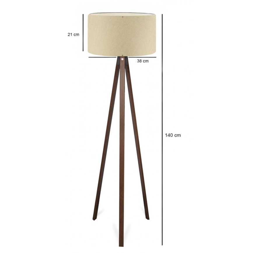 AYD 1xE27/40W/230V golvlampa beige/brun