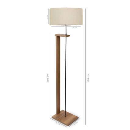 AYD Golvlampa 1xE27/40W/230V Brun/Beige