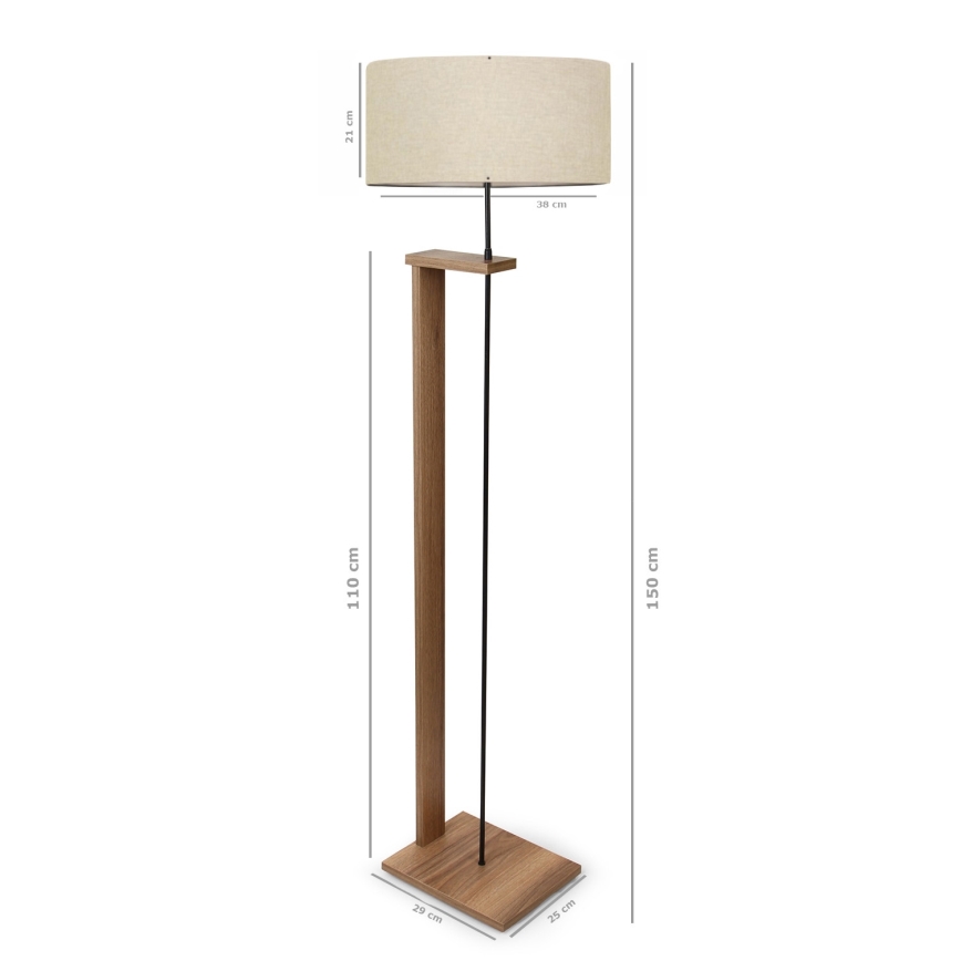 AYD Golvlampa 1xE27/40W/230V Brun/Beige