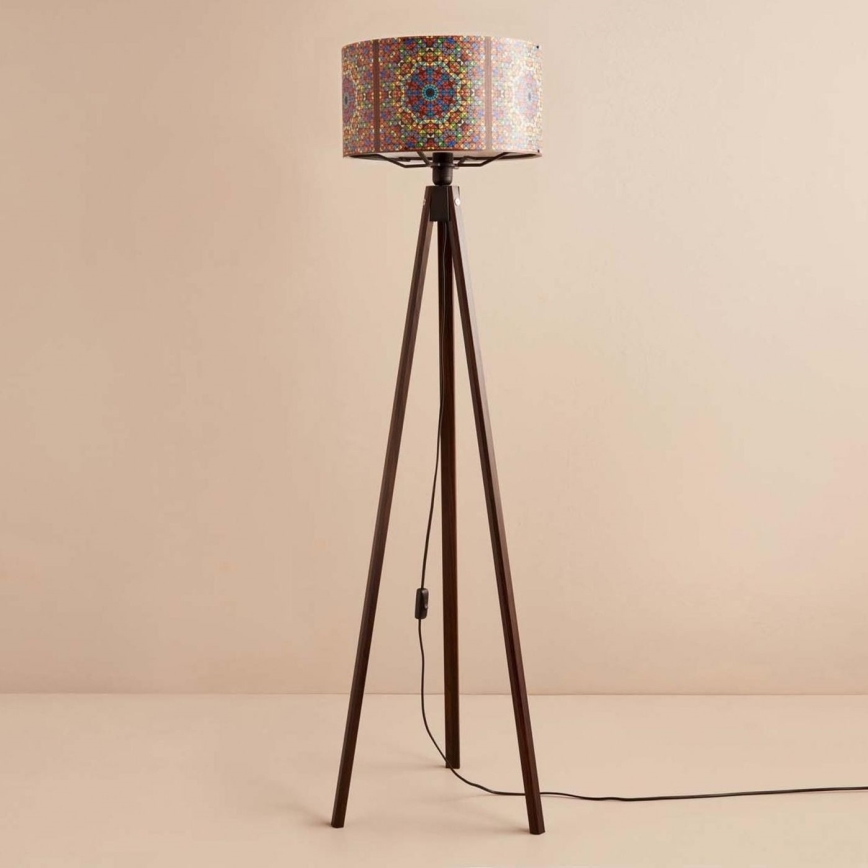 AYD Golvlampa 1xE27/40W/230V Brun/Flerfärgad