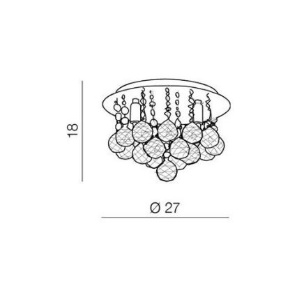 Azzardo AZ1285 - Kristallampa tak BOLLA 3xG9/40W/230V