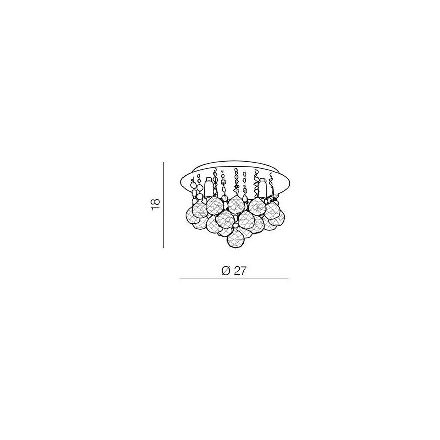 Azzardo AZ1285 - Kristallampa tak BOLLA 3xG9/40W/230V