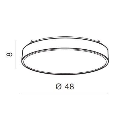 Azzardo AZ2716 - LED Dimbar Takbelysning COLLODI 1xLED/50W/230V + Fjärrkontroll
