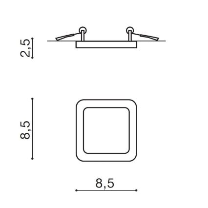 Azzardo AZ2833 - Infälld LED badrumsbelysning SLIM 1xLED/6W/230V IP44 CRI 90