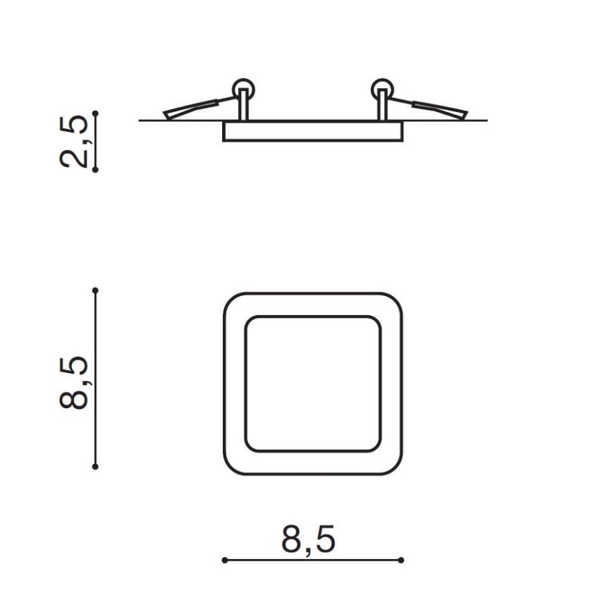 Azzardo AZ2833 - Infälld LED badrumsbelysning SLIM 1xLED/6W/230V IP44 CRI 90