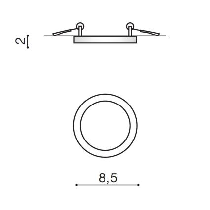 Azzardo AZ2835 - Infälld LED badrumsbelysning SLIM 1xLED/6W/230V IP44 CRI 90