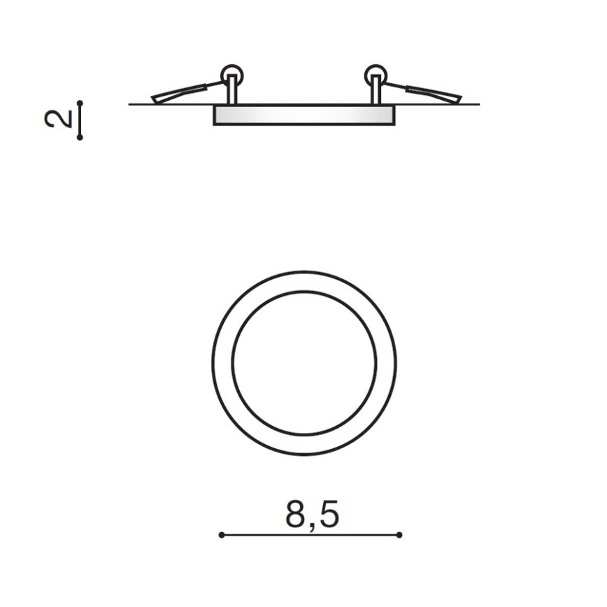 Azzardo AZ2835 - Infälld LED badrumsbelysning SLIM 1xLED/6W/230V IP44 CRI 90