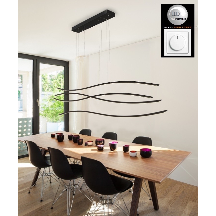 Azzardo AZ2912 - Dimbar LED-lampakrona med snöre WAVES 4xLED/70W/230V