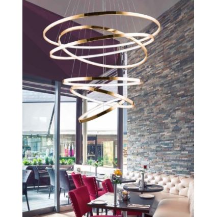 Azzardo AZ2921 - Dimbar LED-lampakrona med snöre WHEEL 6xLED/140W/230V