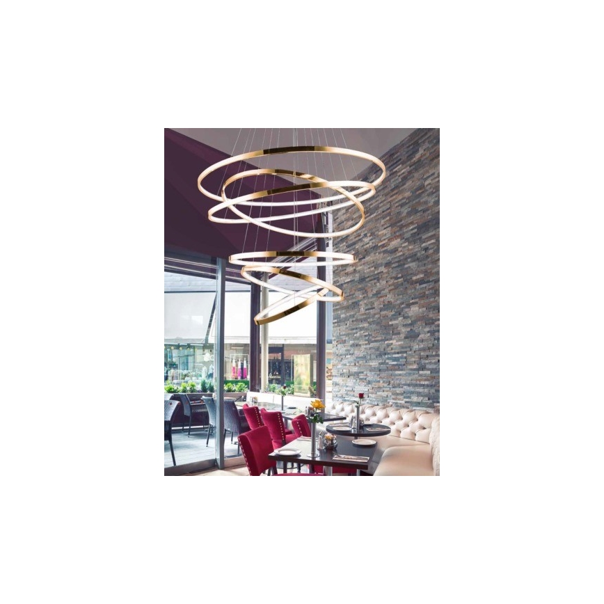 Azzardo AZ2921 - Dimbar LED-lampakrona med snöre WHEEL 6xLED/140W/230V
