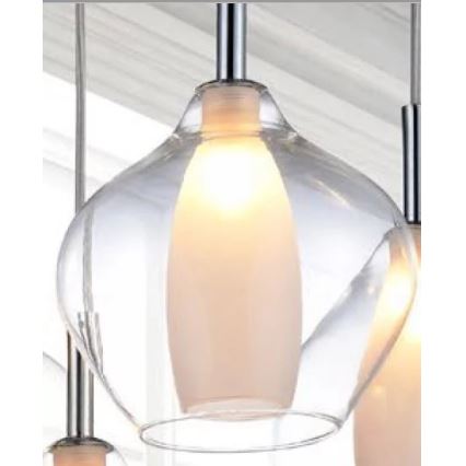 Azzardo AZ3074 - Ljuskrona med snöre AMBER 1xG9/40W/230V