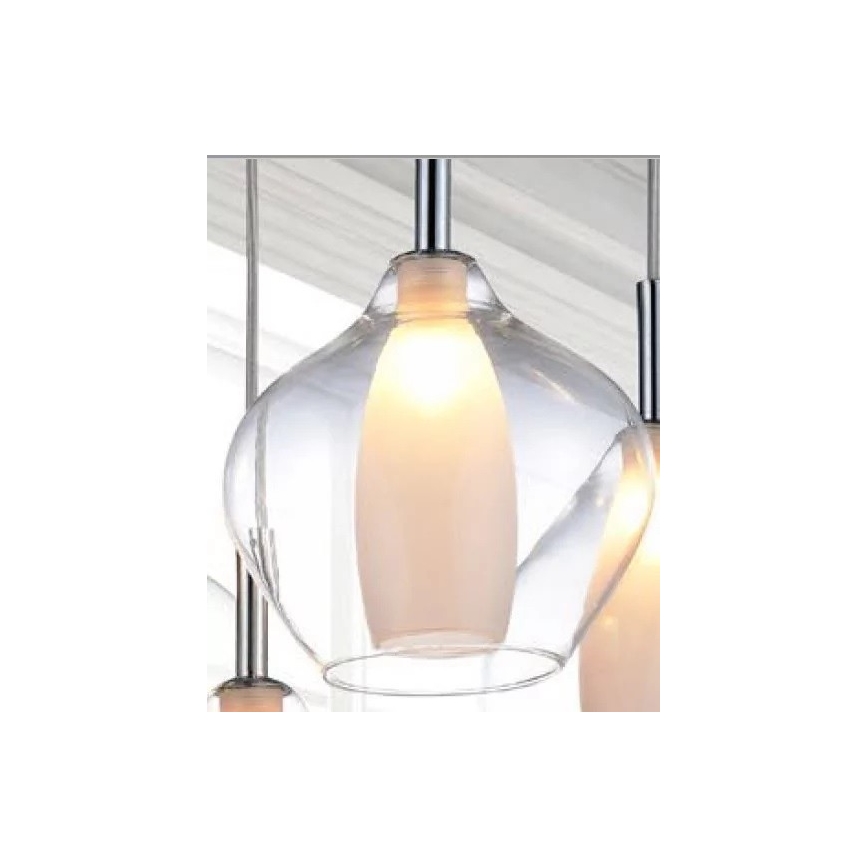 Azzardo AZ3074 - Ljuskrona med snöre AMBER 1xG9/40W/230V