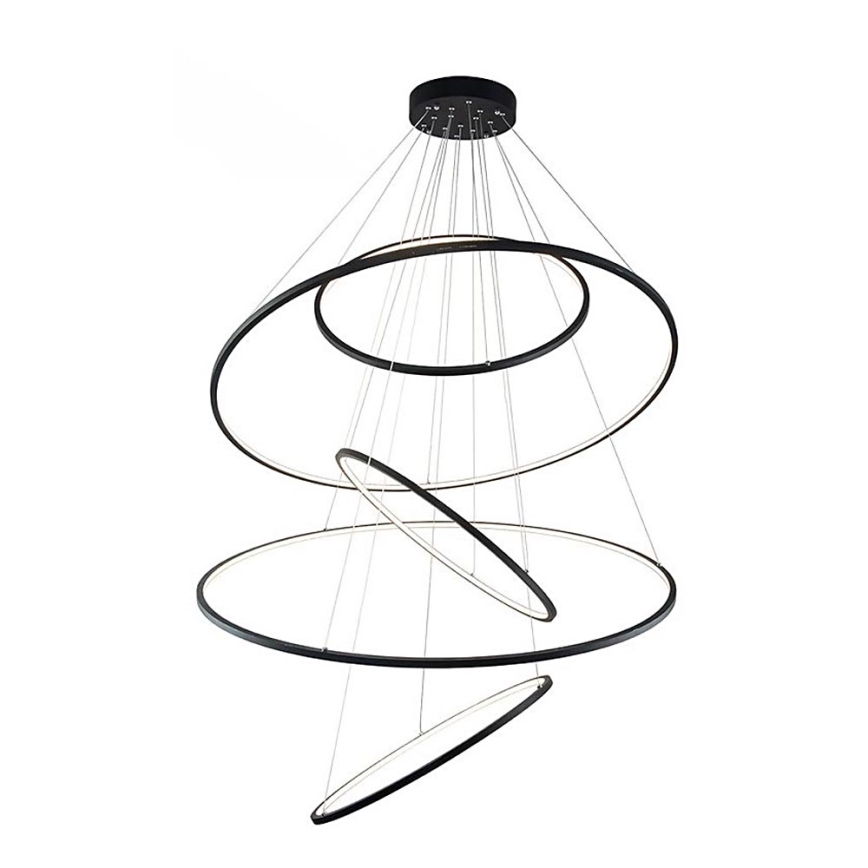 Azzardo AZ3137 - Dimbar LED-lampakrona med snöre WHEEL LED/190W/230V svart