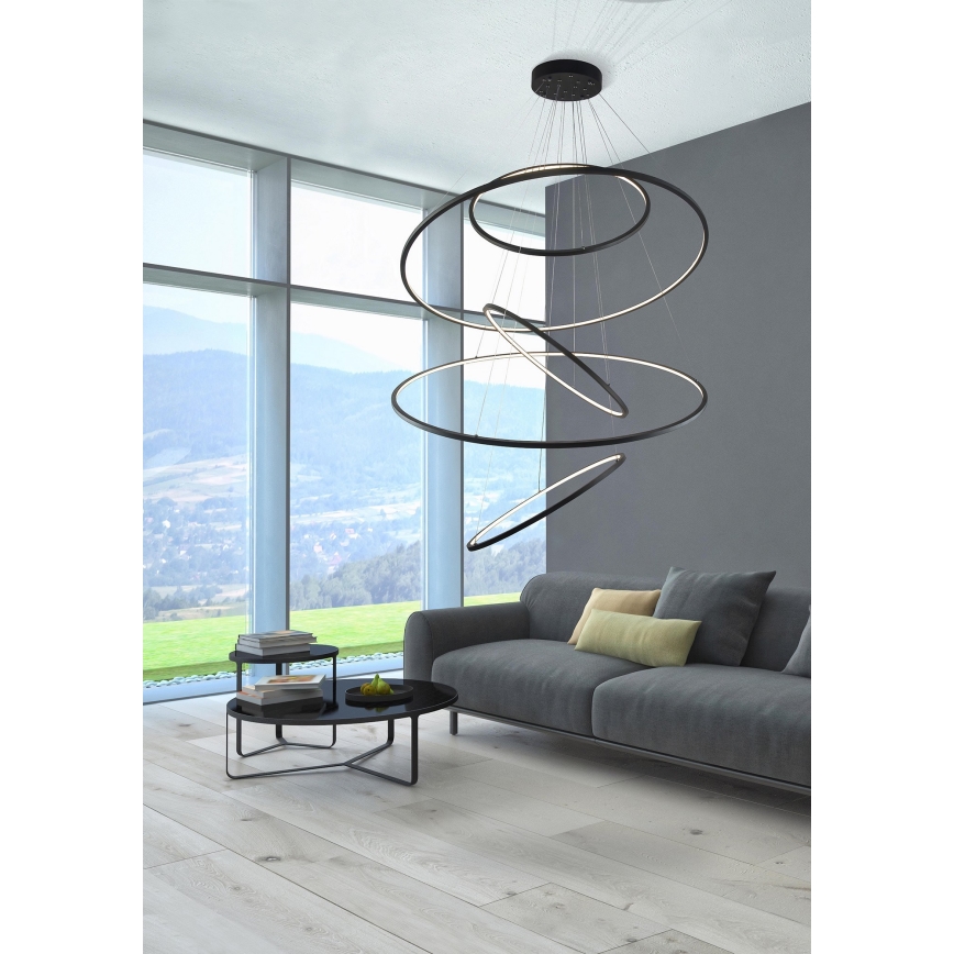 Azzardo AZ3138 - Dimbar LED-lampakrona med snöre WHEEL LED/190W/230V