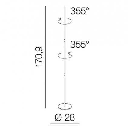 Azzardo AZ3205 - LED Golvlampa TETA LED/33W/230V