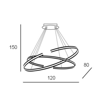 Azzardo AZ3356 - Dimbar LED-lampakrona med snöre ALESSIA LED/100W/230V