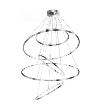 Azzardo AZ3417 - Dimbar LED-lampakrona med snöre WHEEL LED/190W/230V polerad krom