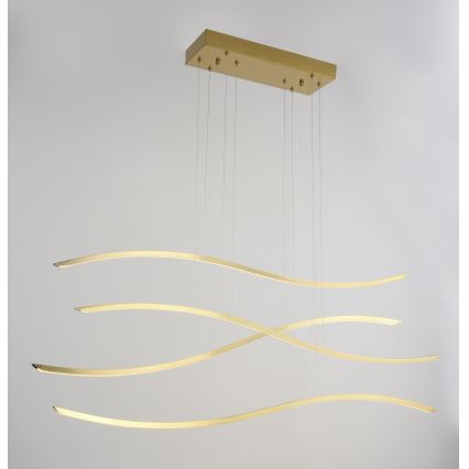 Azzardo AZ4058 - LED Dimbar ljuskrona med upphängningsrem WAVES LED/70W/230V guld