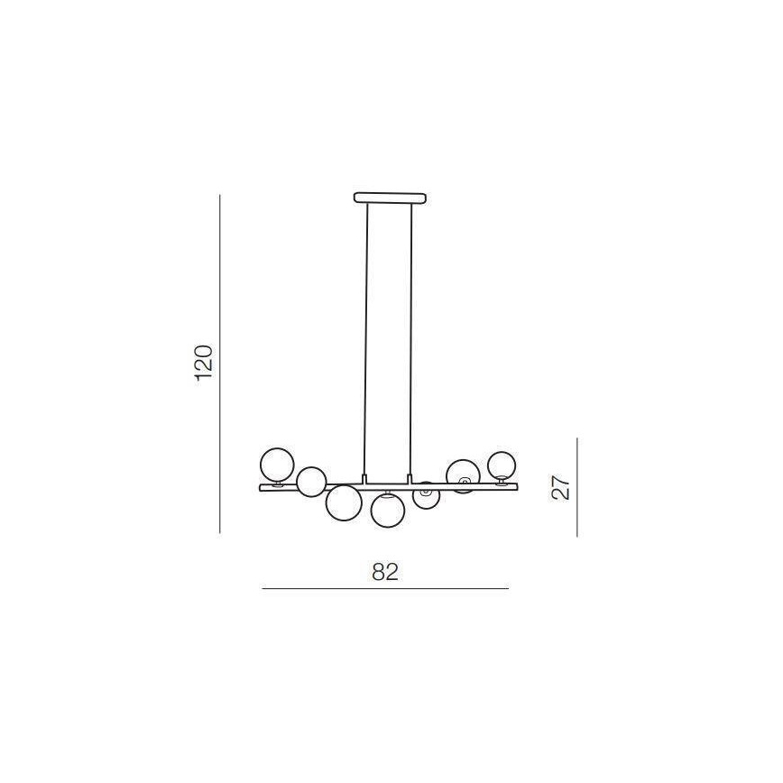 Azzardo AZ4409 - Taklampa SYBILLA 7xG9/25W/230V i guld