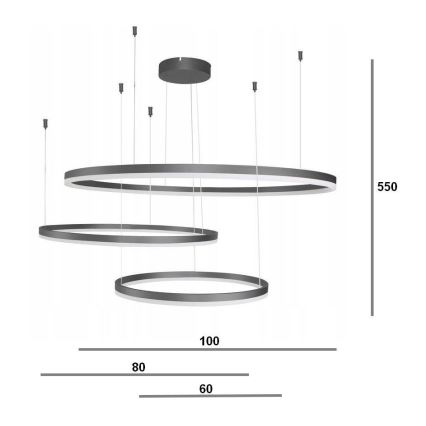 Azzardo AZ4707 - LED takkrona på ett snöre  HALO LED/130W/230V svart