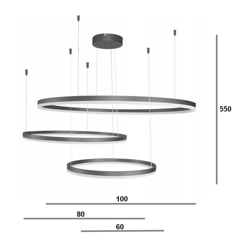Azzardo AZ4707 - LED takkrona på ett snöre  HALO LED/130W/230V svart