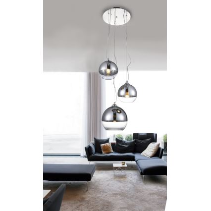 Azzardo AZ4751 - Takkkrona på ett snöre  BALL 3xE27/40W/230V