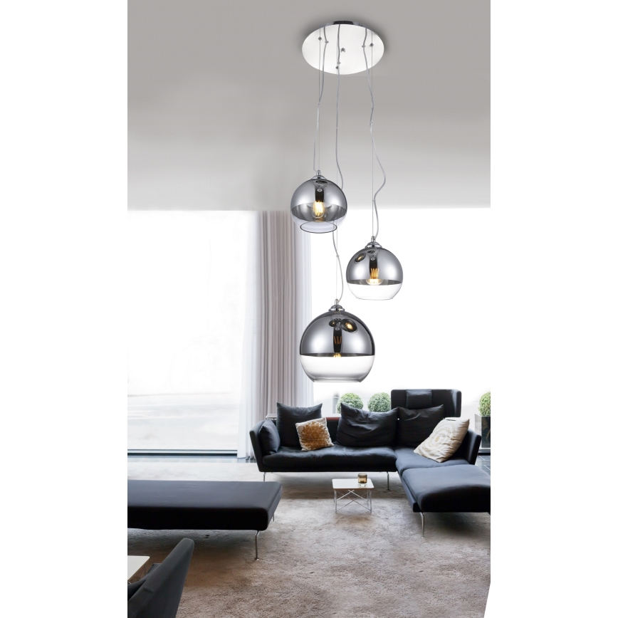 Azzardo AZ4751 - Takkkrona på ett snöre  BALL 3xE27/40W/230V