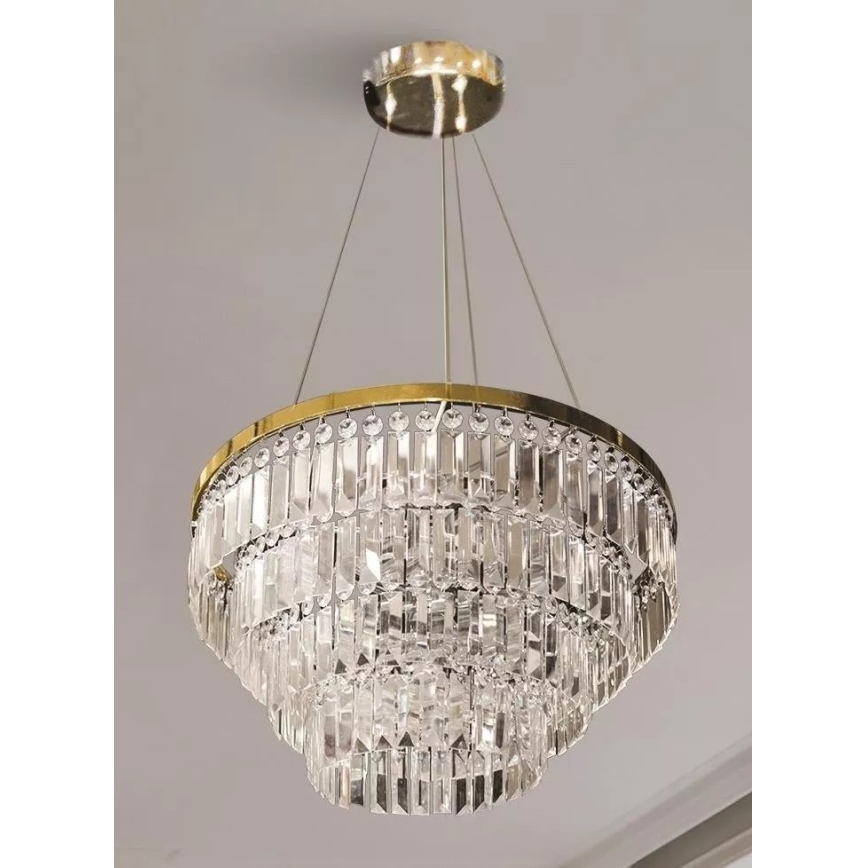Azzardo AZ4906 - Kristallkrona med textilsladd SALERNO 12xG9/40W/230V