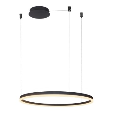 Azzardo AZ4960 -LED ljusreglerad ljuskrona på textilsladd HALO LED/54W/230V diameter 80 cm svart