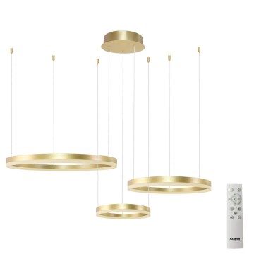 Azzardo AZ4973 - LED ljusreglerad ljuskrona på textilsladd HALO LED/120W/230V guld + fjärrkontroll