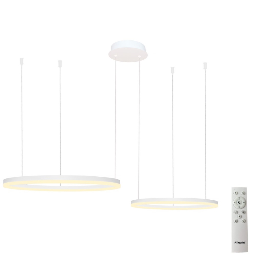 Azzardo AZ4977 - LED dimbar taklampa HALO LED/90W/230V vit + fjärrkontroll