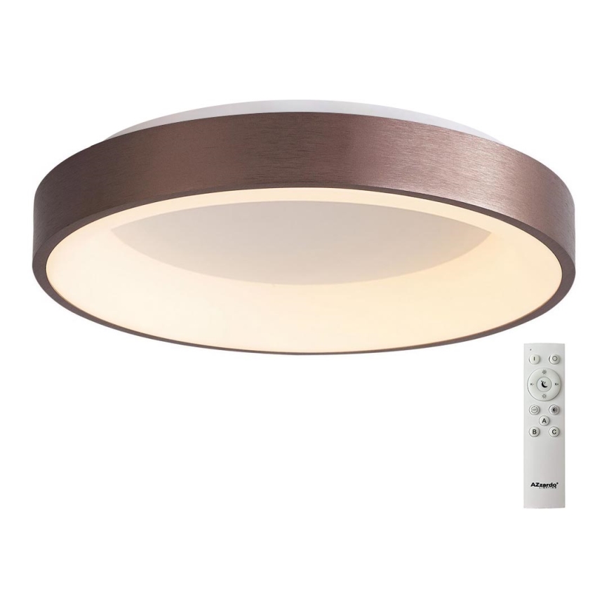Azzardo AZ4994 - LED Dimbar taklampa SANTANA LED/80W/230V brun + fjärrkontroll