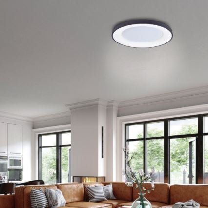 Azzardo AZ4995 - LED Dimbar taklampa SANTANA LED/80W/230V svart + fjärrkontroll