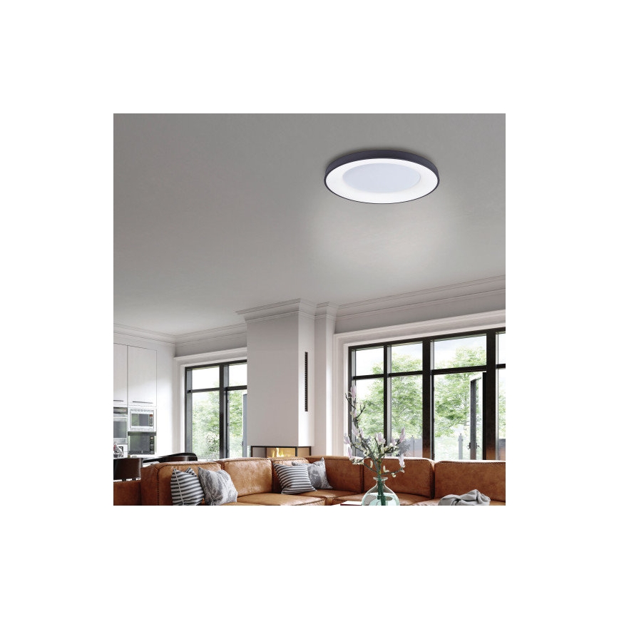 Azzardo AZ4995 - LED Dimbar taklampa SANTANA LED/80W/230V svart + fjärrkontroll