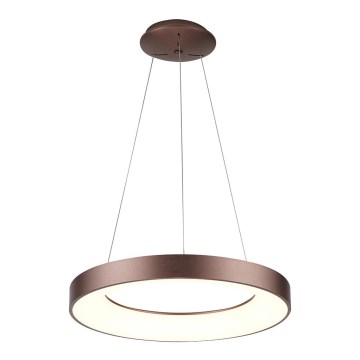 Azzardo AZ4998 - LED ljuskrona med textilsladd SANTANA LED/30W/230V brun