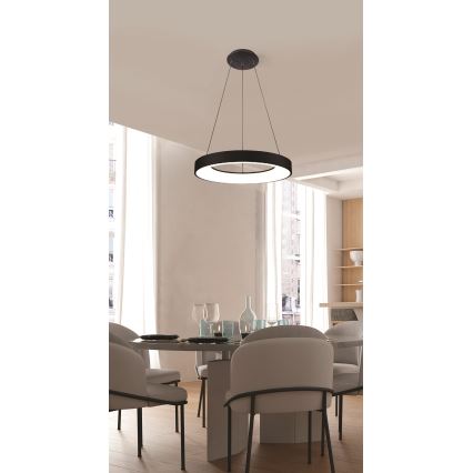 Azzardo AZ4999 - LED ljuskrona med textilsladd SANTANA LED/30W/230V svart