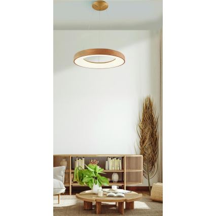Azzardo AZ5006 - LED ljuskrona med textilsladd SANTANA LED/30W/230V brun