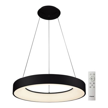 Azzardo AZ5012 - LED ljusreglerad ljuskrona på textilsladd SANTANA LED/80W/230V svart + fjärrkontroll