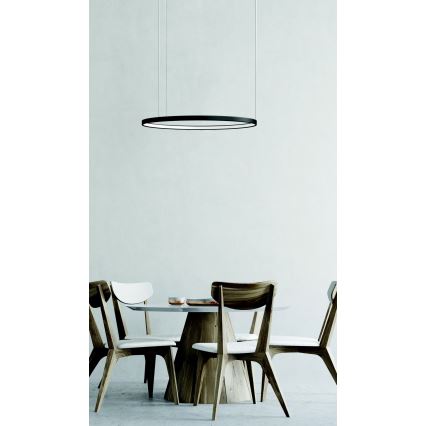 Azzardo AZ5016 -LED ljusreglerad ljuskrona på textilsladd AGNES LED/38W/230V diameter 48 cm svart
