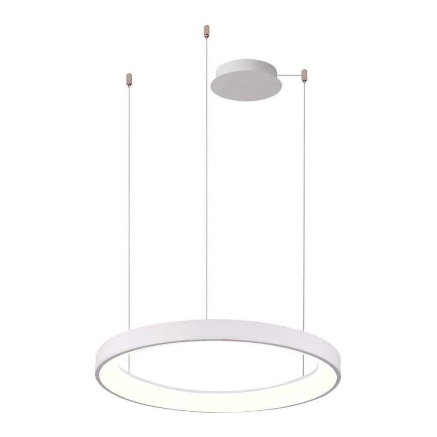 Azzardo AZ5018 - LED ljusreglerad ljuskrona på textilsladd AGNES LED/48W/230V diameter 58 cm vit