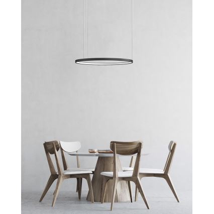 Azzardo AZ5019 - LED ljusreglerad ljuskrona på textilsladd AGNES LED/48W/230V diameter 58 cm svart