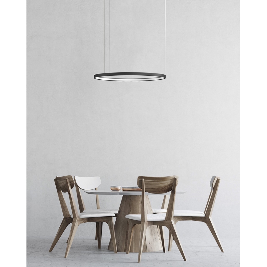 Azzardo AZ5019 - LED ljusreglerad ljuskrona på textilsladd AGNES LED/48W/230V diameter 58 cm svart