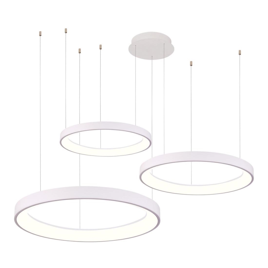 Azzardo AZ5025 - LED ljusreglerad ljuskrona på textilsladd AGNES LED/120W/230V vit