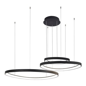 Azzardo AZ5027 - LED ljuskrona med textilsladd AMANDA LED/150W/230V svart