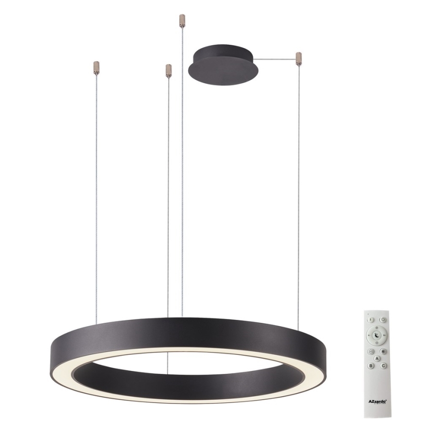 Azzardo AZ5044 - LED ljusreglerad ljuskrona på textilsladd MARCO LED/50W/230V svart + fjärrkontroll