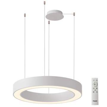 Azzardo AZ5049 - LED ljusreglerad ljuskrona på textilsladd MARCO LED/80W/230V vit + fjärrkontroll