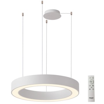 Azzardo AZ5052 - LED ljusreglerad ljuskrona på textilsladd MARCO LED/100W/230V vit + fjärrkontroll